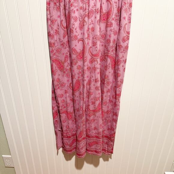 J Jill Pure Jill Border Print Maxi Dress Pink Size Medium - Picture 3 of 7